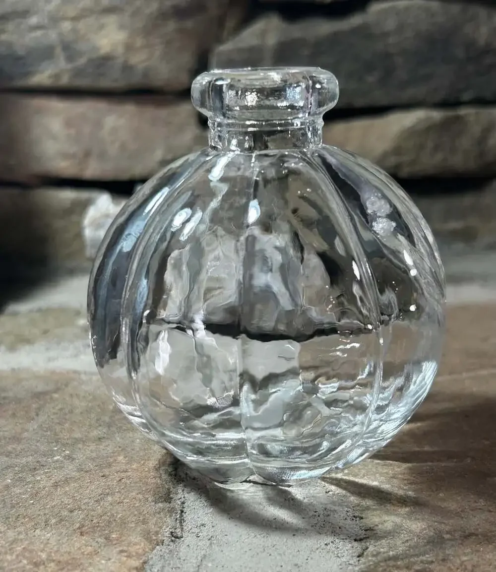Pumpkin Watering Jar or Bud vase clear 3.5”